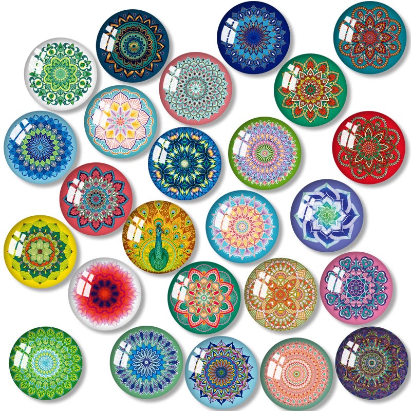 MORCART 30PCS Mandala Fridge Magnets Decoration for Refrigerator Dishwasher Locker Whiteboard Magnetic Board Cabinets Classroom Office Cubicle - Image 1