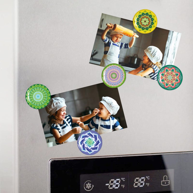 MORCART 30PCS Mandala Fridge Magnets Decoration for Refrigerator Dishwasher Locker Whiteboard Magnetic Board Cabinets Classroom Office Cubicle - Image 4