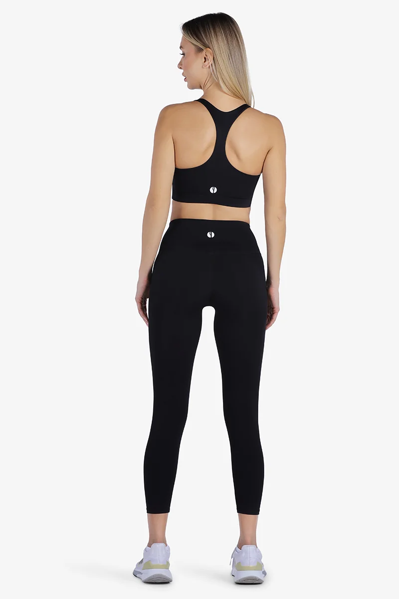 YesEco YesEco Women’s Black Y-Back Sports Bra – High Support Padded Activewear for Yoga, Running, Gym, and Daily Use | Eco-Friendly Fabric: 75% Recycled Nylon, 25% Spandex | Bra Only