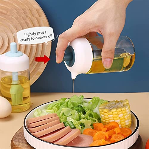 Harions 230 Ml Oil Dispenser With Brush, Glass Oil Jar With Brush - Multicolor, 230 Milliliters, Reusable, Adult, Classic, Cooking, Baking, BBQ, Salad Making, Frying, Roasting, Grilling, Marinating - Image 4