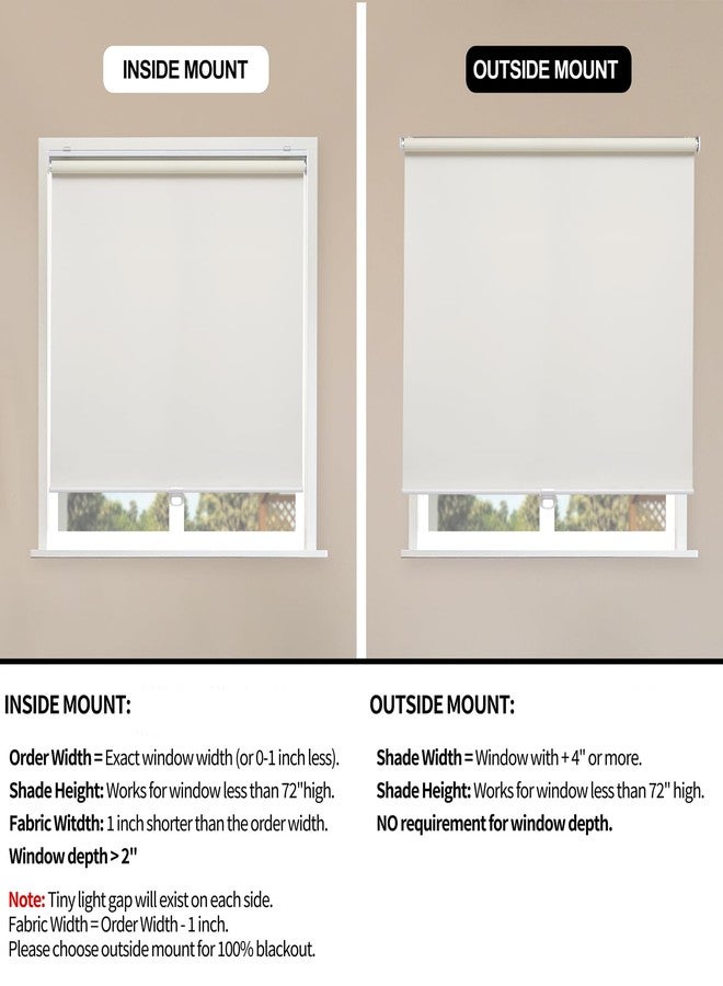 Sunoff Blackout Roller Shades Blinds Cordless for Windows Pull Down Room Darkening Door Blinds with Thermal Insulated Easy to Install for Living Room,Bedroom,Home,Office Bathroom Beige 23" W x 72" H - Image 3