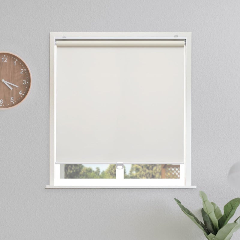 Sunoff Blackout Roller Shades Blinds Cordless for Windows Pull Down Room Darkening Door Blinds with Thermal Insulated Easy to Install for Living Room,Bedroom,Home,Office Bathroom Beige 23" W x 72" H - Image 1