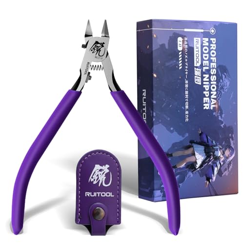 RUITOOL Model Nippers, Model Tools for Beginners to Repair and Fix Plastic Models, Ultra-thin Single-edged Non-slip Grip, 4.7 Inch Sharp Cutters for Model Building - Image 1