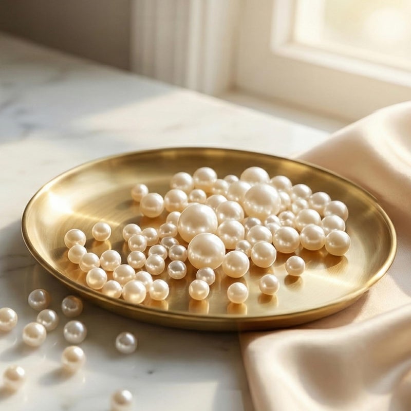 Cymtoo Lifestyle-cat 104pcs Mixed Size Pearls Beads No Holes 8mm, 14mm, 20mm Pearls for Vase Filler, Table Scatter, Wedding, Birthday Party, Home Decoration (Ivory) - Image 4