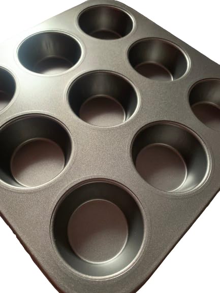 SHOAIB 9-Cup Slots Muffin and Cupcakes Mould Carbon Steel Baking Tray 9-Cavity Brownies and Cupcakes Baking Tray - Image 4