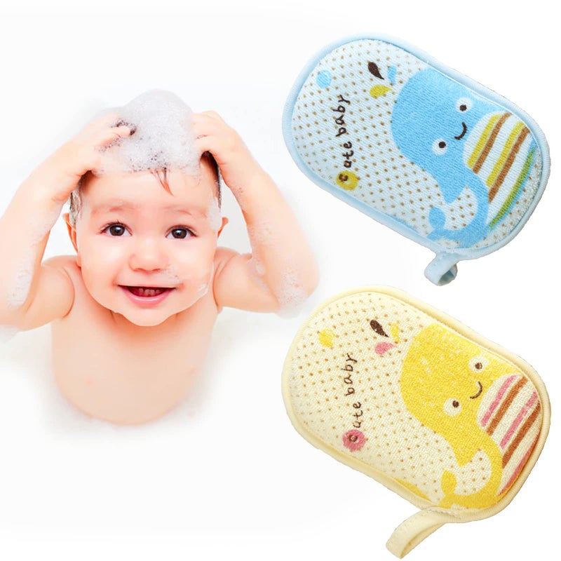 Hokoad Hokoad Baby Bath Sponge 2 Pack Cartoon Animal Style Baby Sponge for Bathing Infants Bath Sponge Ultra Soft Absorbent Natural and Safe Great for Sensitive Skin for Boys Girls Whale