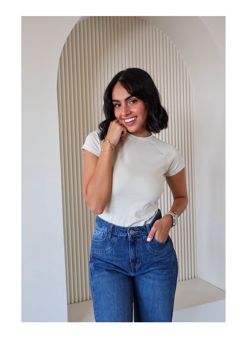 Pavo - Beige Basic Top - Image 1