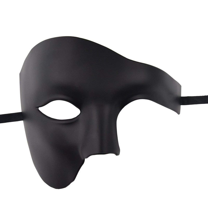 KEFAN Mens Mask Masquerade Mask Phantom of The Opera Half Face Mask (Black) - Image 3