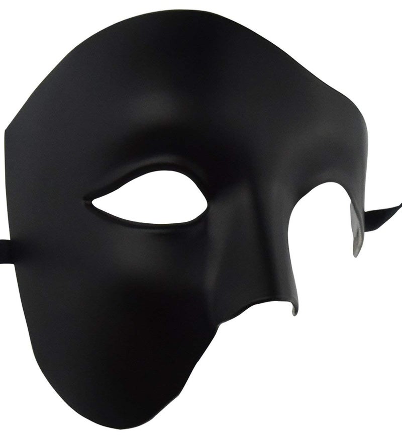 KEFAN Mens Mask Masquerade Mask Phantom of The Opera Half Face Mask (Black) - Image 2