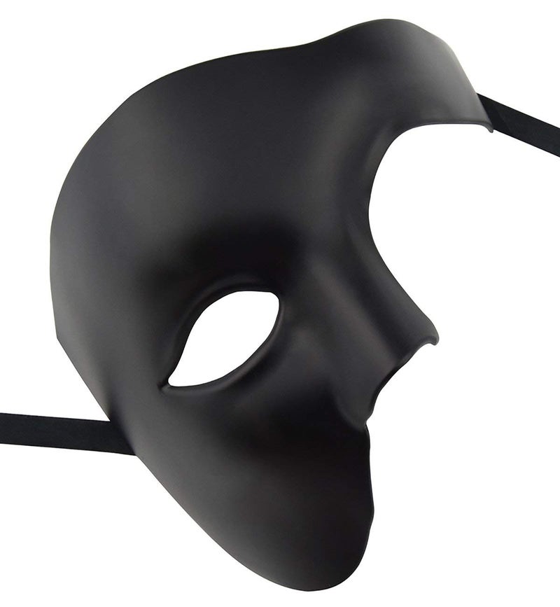 KEFAN Mens Mask Masquerade Mask Phantom of The Opera Half Face Mask (Black) - Image 4