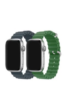 2Pack for Apple Watch Ocean Band 49mm 45mm 44mm 42mm Soft Silicone Loop Strap
