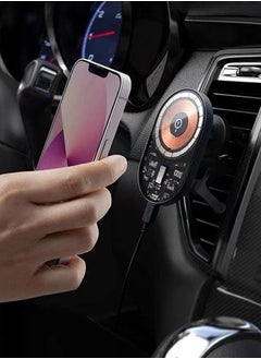 Generic Magnetic Type car Wireless Charging Large Output 15W Is Suitable For iPhone/Samsung/Huawei/Xiaomi,Installed In The Air Conditioning Port For Fast Wireless Charging Station  - Image 4