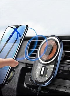 Generic Magnetic Type car Wireless Charging Large Output 15W Is Suitable For iPhone/Samsung/Huawei/Xiaomi,Installed In The Air Conditioning Port For Fast Wireless Charging Station  - Image 5