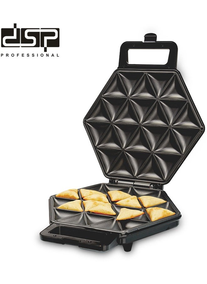 DSP Sambousek maker with Non-Stick Plates, Indicator Lights, Cool Touch Handle, Easy to Clean and Store, Black 