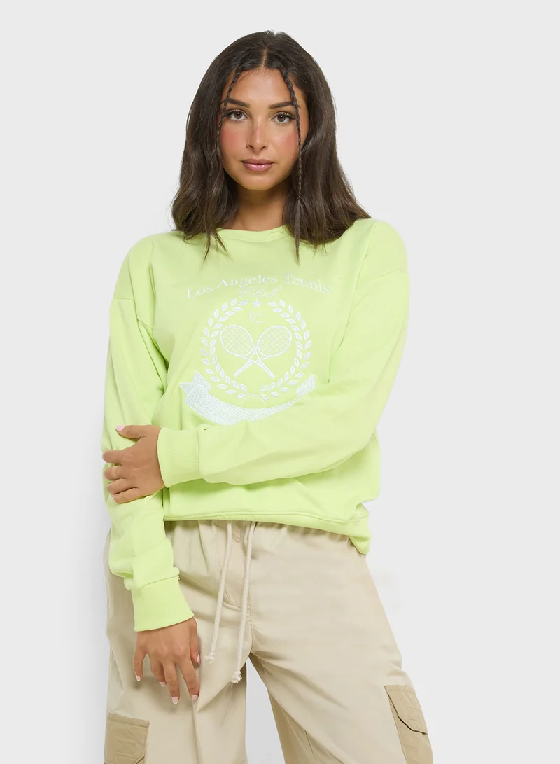 Ginger Graphic Sweatshirt With Embroidery