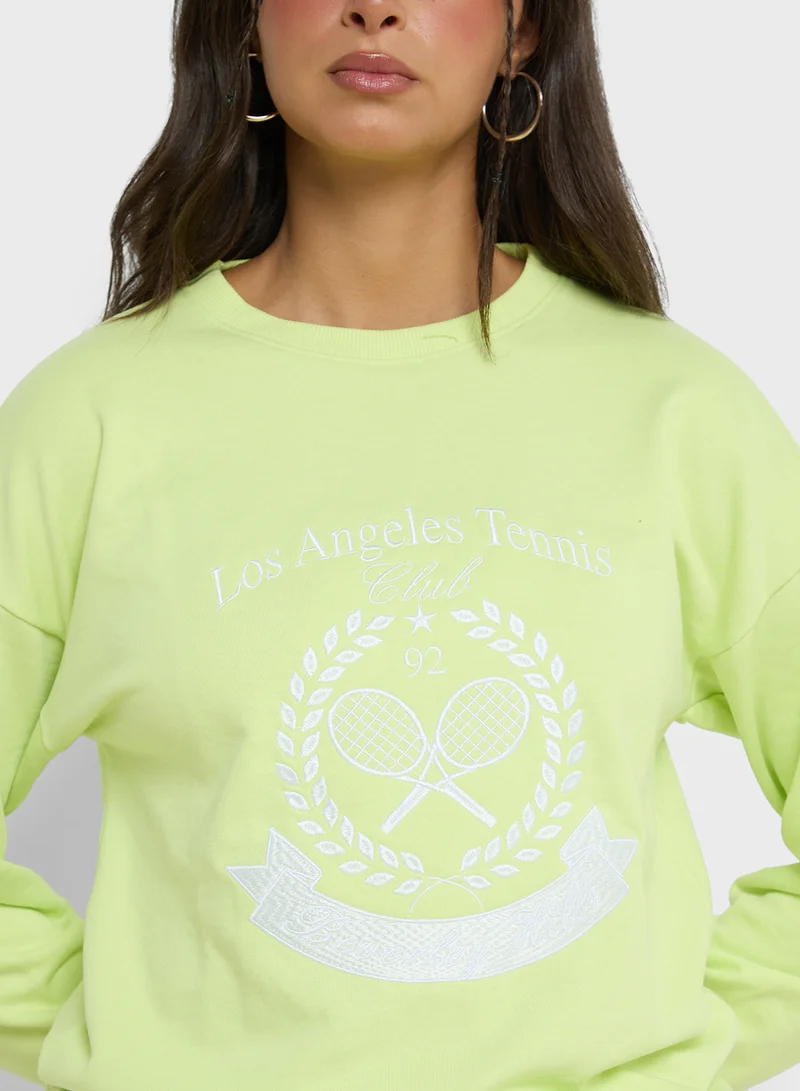 Ginger Graphic Sweatshirt With Embroidery