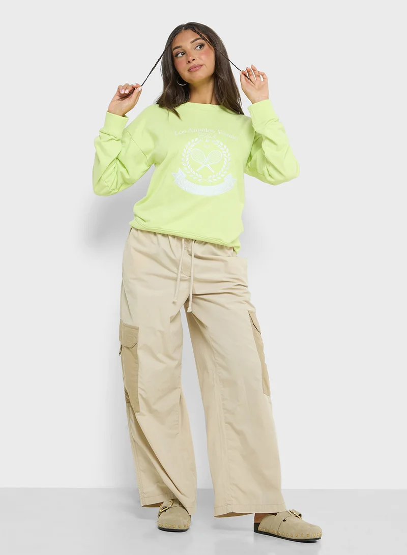 Ginger Graphic Sweatshirt With Embroidery