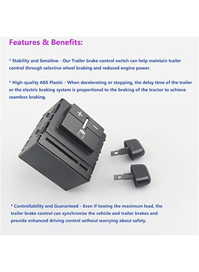 Loquat 84108373 Black Trailer Brake Control Switch Assembly Compatible with Chevy Colorado Silverado Suburban, 2015-2020 Tahoe - GMC Canyon Sierra, 2016-2020 Yukon 23145874, 601226 Trailer Brake Controller - Image 4