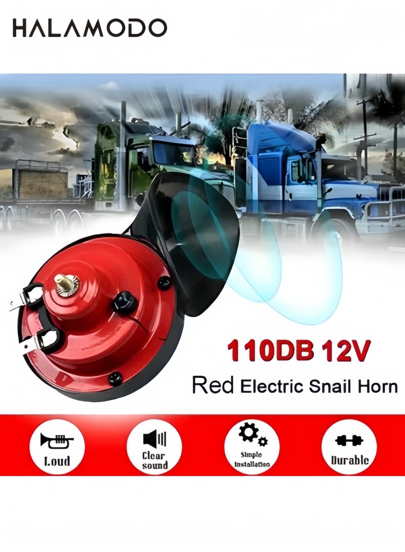 Halamodo 110DB Car Horn 12V Waterproof Horn Electric Snails Used for Trucks & Cars & Motorcycles & Alternative Electronic Parts for Cars - Image 1