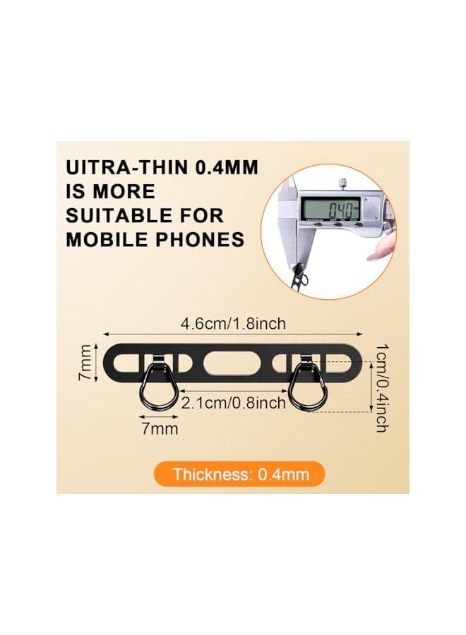 Green Tiger 2Pcs Metal Phone Tether Tab with Two Hook, 0.4mm Ultra Thin Stainless Steel Cellphone Metal Patch, Universal Lanyard Tether Tab for Cell Phone, Can Prevent Falling and Loss - Image 3