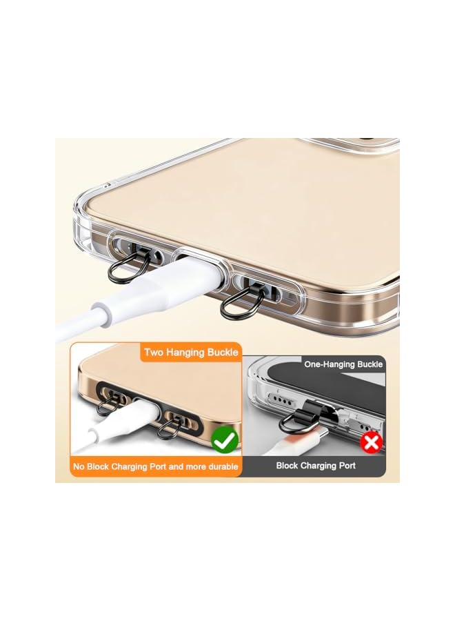 Green Tiger 2Pcs Metal Phone Tether Tab with Two Hook, 0.4mm Ultra Thin Stainless Steel Cellphone Metal Patch, Universal Lanyard Tether Tab for Cell Phone, Can Prevent Falling and Loss - Image 2