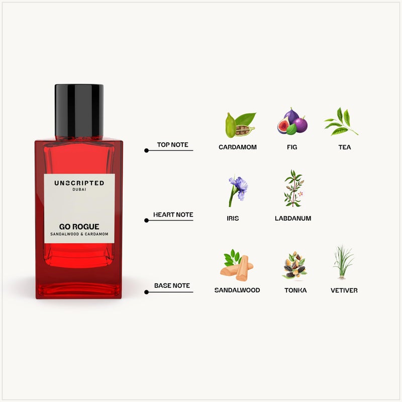 Unscripted Go Rogue - Bold and Unique Perfume for Men - Long-Lasting Men Perfume with Cardamom, Sandalwood and Vetiver for Free Spirits - 3.4 oz - Image 2