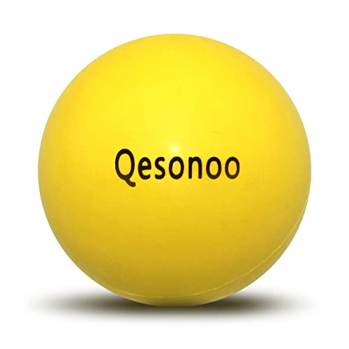 Qesonoo Dog Balls IndestructibleSolid Rubber Bouncy for Dogs Aggressive Chewers Large BreedNonToxicFloatingHigh ElasticityDurable Fetch Ball Medium to ChewPlay and Training Yellow - Image 1