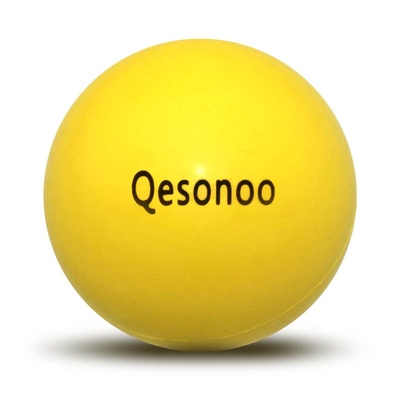 Qesonoo Dog Balls IndestructibleSolid Rubber Bouncy for Dogs Aggressive Chewers Large BreedNonToxicFloatingHigh ElasticityDurable Fetch Ball Medium to ChewPlay and Training Yellow - Image 2