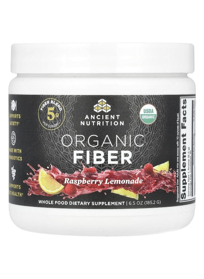Ancient Nutrition - Ancient Nutrition, Organic Fiber, Raspberry Lemonade, 6.5 oz (185.2 g) - Image 1