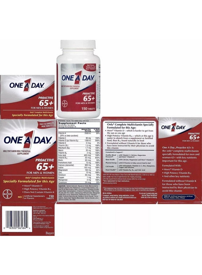 One A Day Proactive 65+ Multivitamins, 150 Count (3 Pack) - Image 5