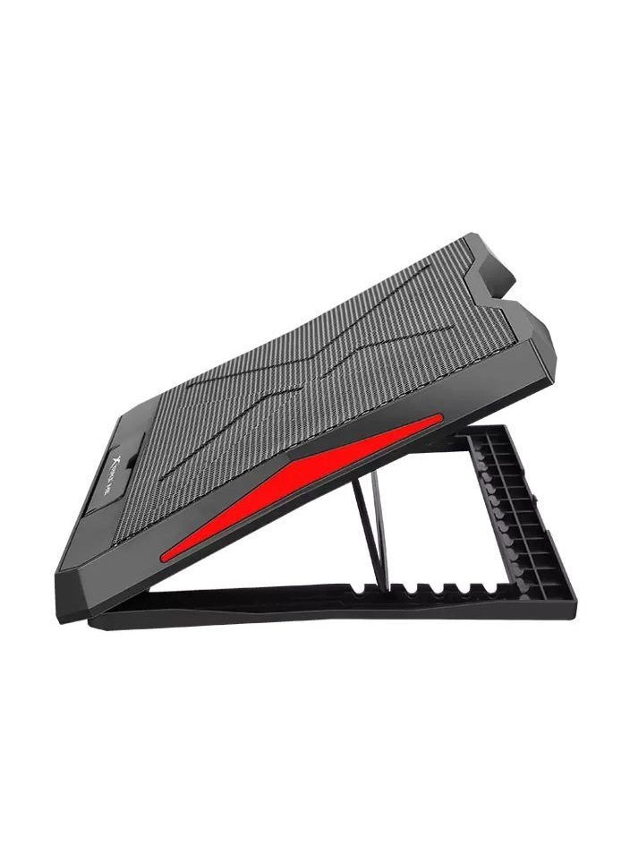 XTRIKE ME - FN811 Gaming Laptop Cooling Pad Stand With 6 Red Led Fans 2 USB Ports - Support UP 17 inch - Image 1