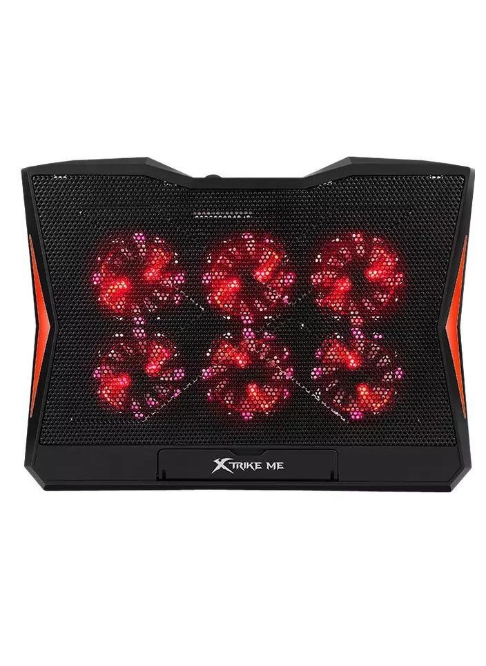 XTRIKE ME - FN811 Gaming Laptop Cooling Pad Stand With 6 Red Led Fans 2 USB Ports - Support UP 17 inch - Image 1