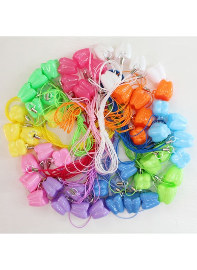 Teeth Deciduous Teeth Box Baby Deciduous Teeth Storage Box Children's Deciduous Teeth Plastic Storage Box Toy Necklace-Color:Green  - Image 1
