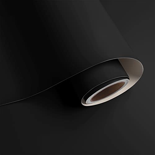 VaryPaper 157x787 Thick Black Wallpaper Peel and Stick Modern Black Contact Paper for Cabinets Waterproof Removable Self Adhesive Vinyl Film for Bathroom Bedroom Walls Countertops Shelf Drawers - Image 1