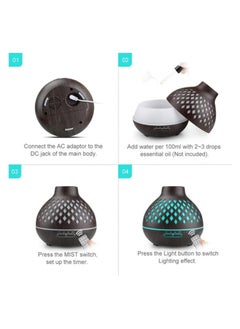 ماركة غير محددة دوما موزع زيوت عطرية 550 مل، مرطب عطري بالموجات فوق الصوتية مع 7 الوان LED، جهاز تحكم عن بعد، وظيفة ايقاف التشغيل التلقائي عند نفاذ المياه  - Image 4