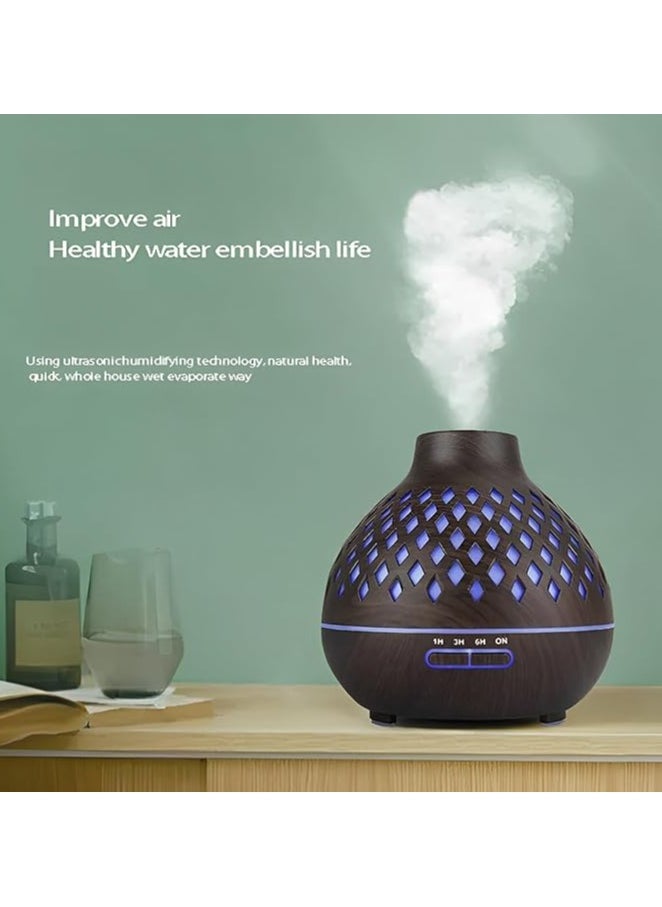 ماركة غير محددة - دوما موزع زيوت عطرية 550 مل، مرطب عطري بالموجات فوق الصوتية مع 7 الوان LED، جهاز تحكم عن بعد، وظيفة ايقاف التشغيل التلقائي عند نفاذ المياه - Image 1