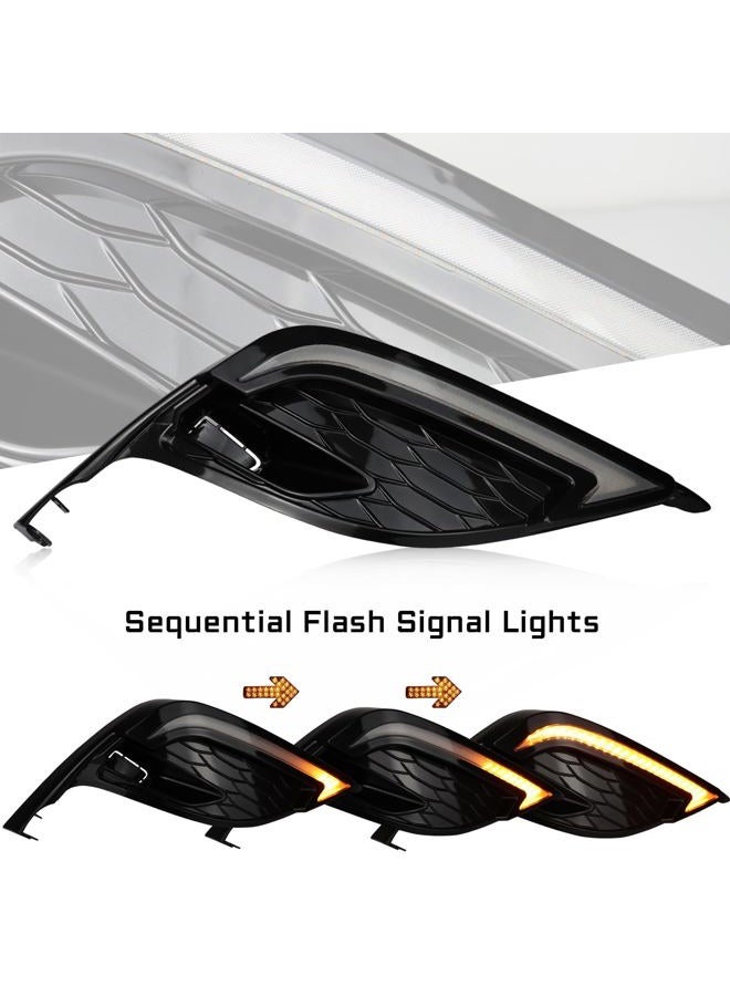 GEEGEETOP Switchback White/Amber LED Front fog light Daytime Running Lamp Amber Sequential Turn Signal light Feature Compatible with Toyota Camry 2022-24 XSE Replacement Bumper Kit - Image 2