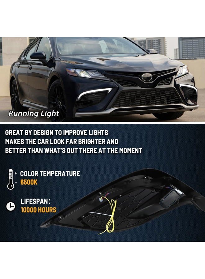 GEEGEETOP Switchback White/Amber LED Front fog light Daytime Running Lamp Amber Sequential Turn Signal light Feature Compatible with Toyota Camry 2022-24 XSE Replacement Bumper Kit - Image 5