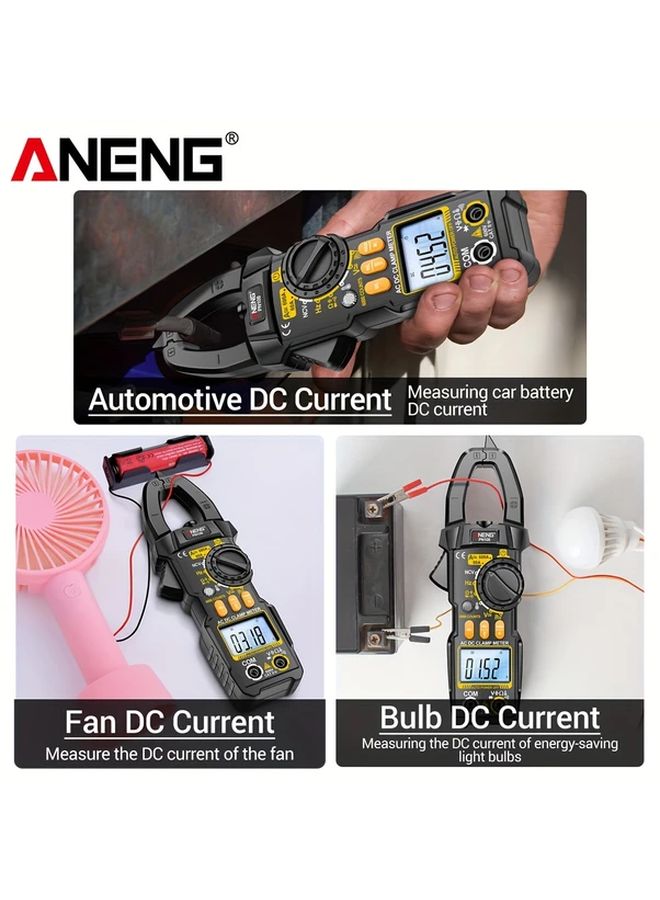 Digital Clamp Meter 6000 Counts AC DC Voltage 600A Current Multimeter Resistance Capacitance High Precision Tester PN108 Black - Image 5