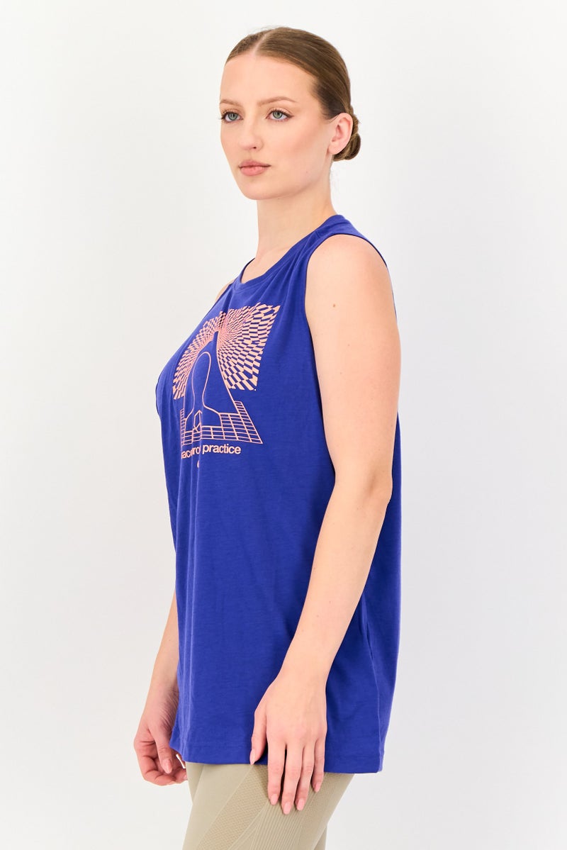 Nike Women Dri Fit Sleeveless Training Tank Top, Purple - Image 3