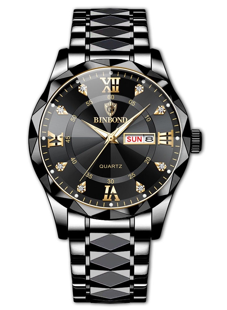 بينبوند ساعات رجالية كوارتز ساعة أفضل ماركة فاخرة موضة مقاومة للماء أسبوع تاريخ ساعة رياضية رجالية ساعة يد رجالية من الفولاذ المقاوم للصدأ - Image 3
