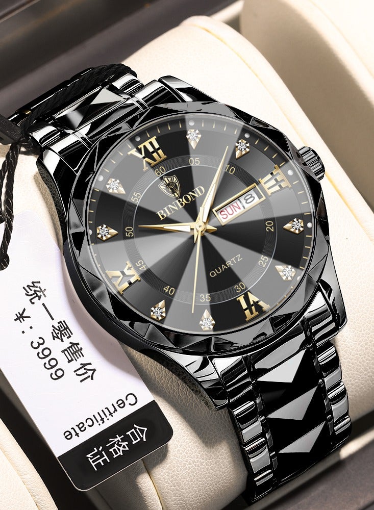 بينبوند ساعات رجالية كوارتز ساعة أفضل ماركة فاخرة موضة مقاومة للماء أسبوع تاريخ ساعة رياضية رجالية ساعة يد رجالية من الفولاذ المقاوم للصدأ - Image 2