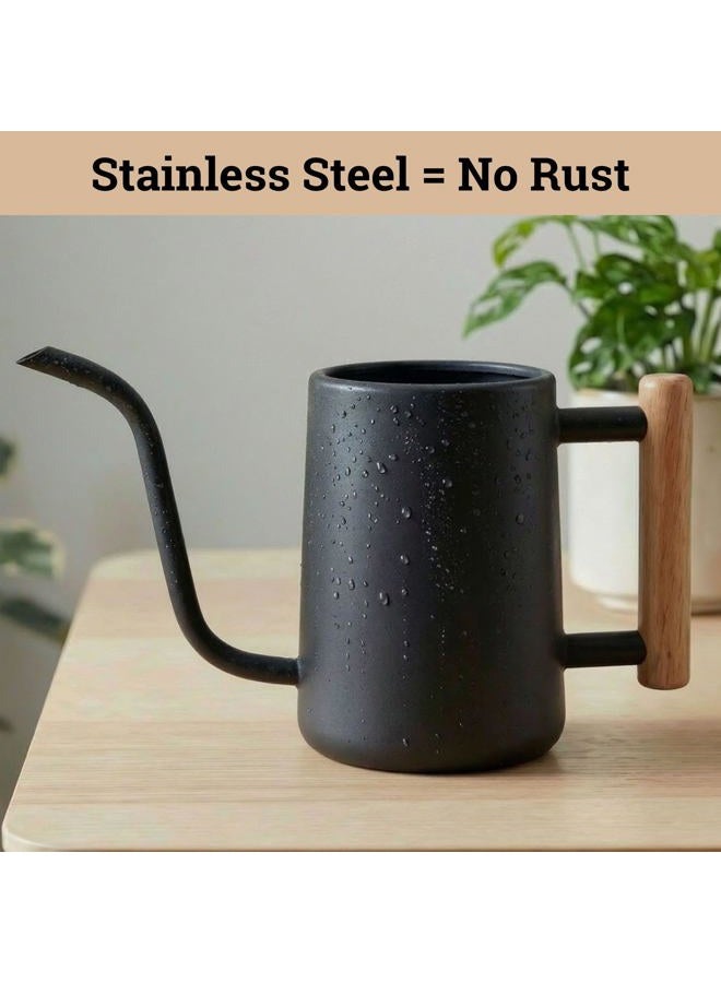 HB Design Co. Indoor Watering Can with Long Spout - 35oz Black Watering Can for Indoor Plants - Cute Watering Can Indoor - Small Watering Can for Indoor Plants - Indoor Plant Watering Can - Houseplant Watering Can - Image 3