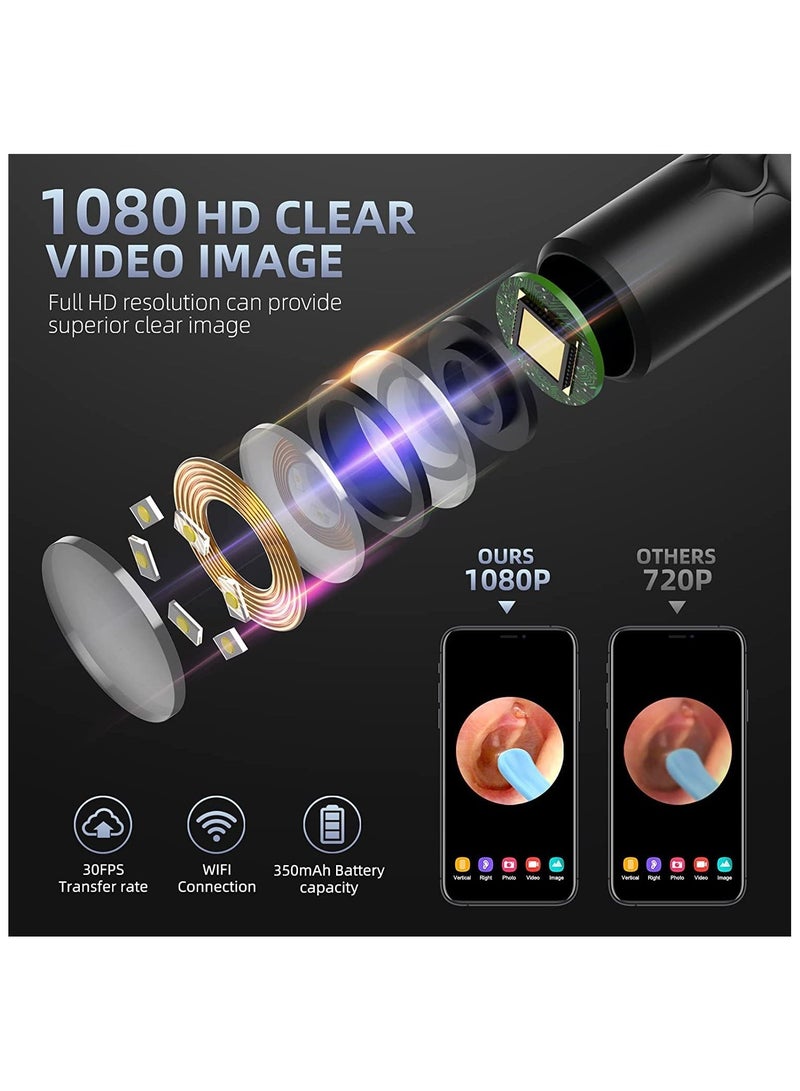 ASIV Ear Wax Removal Kit - Visible Ear Wax Remover with Camera, Otoscope with Light, Ear Cleaner with 8 Ear Pickers + 6 Ear Scoops, Wireless Ear Wax Remover for iOS, Android Phones - Image 2