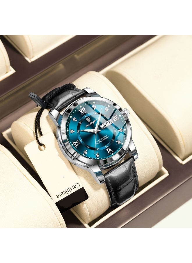 پوداجار ساعة الرجل ، مقاومة للماء مضيئة الرجال ساعة الكوارتز ، الرجال ساعات المعصم 41mm