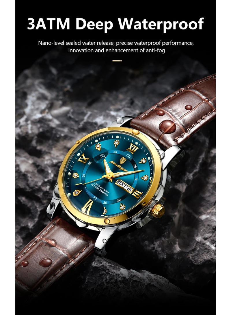 پوداجار ساعة الرجل ، مقاومة للماء مضيئة الرجال ساعة الكوارتز ، الرجال ساعات المعصم 41mm - Image 4