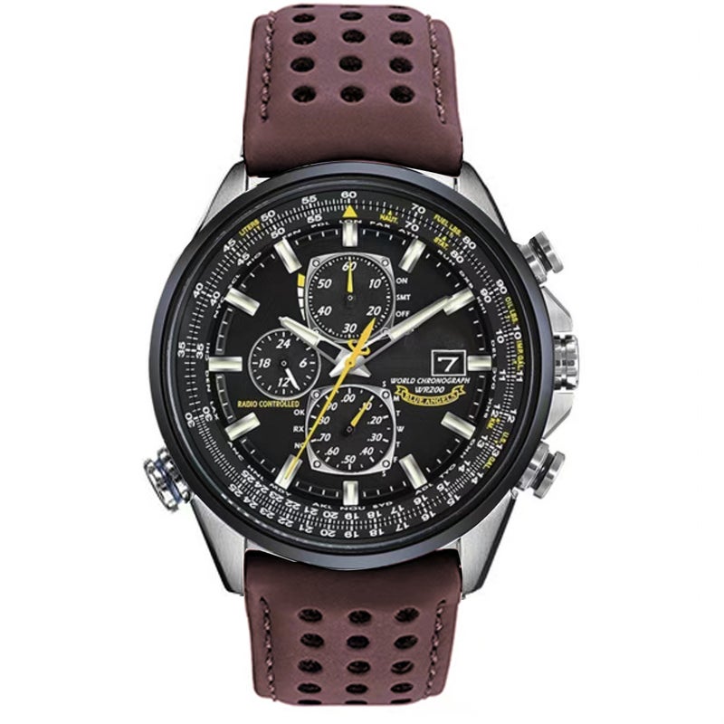 Blue Angel Multi-Function Timing Six-Pin Men'S Watch Steel Strap Watch Business Three-Eye Fashion Quartz Watch - Image 1