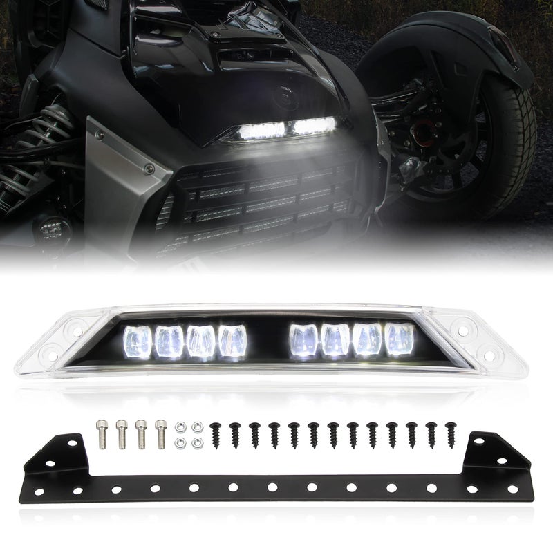 SAUTVS LED Auxiliary Light Kit for CanAm Ryker Front LED Signature White Daytime Running Light DRL for Can Am Ryker 600 900 Sport Rally Edition All Models Accessories