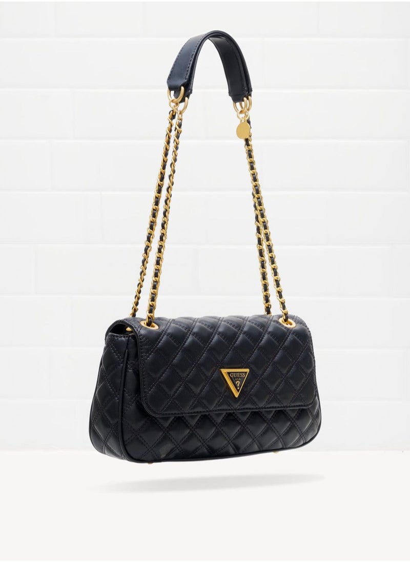 GUESS - GUESS Black Quilted Chain Shoulder Bag For Women - Image 1