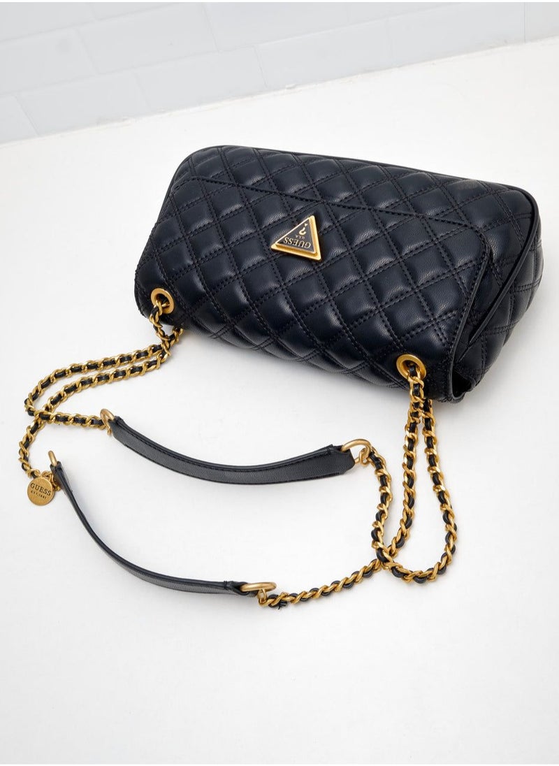 GUESS - GUESS Black Quilted Chain Shoulder Bag For Women - Image 1